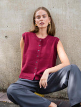 Felix Knit Vest - Wine