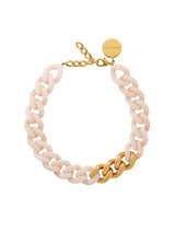 Flat Chain Necklace with gold latte marble