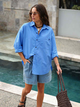 Peta Oversized Shirt - Amalfi Blue