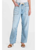Madie Barrel Leg Jean - Light Blue