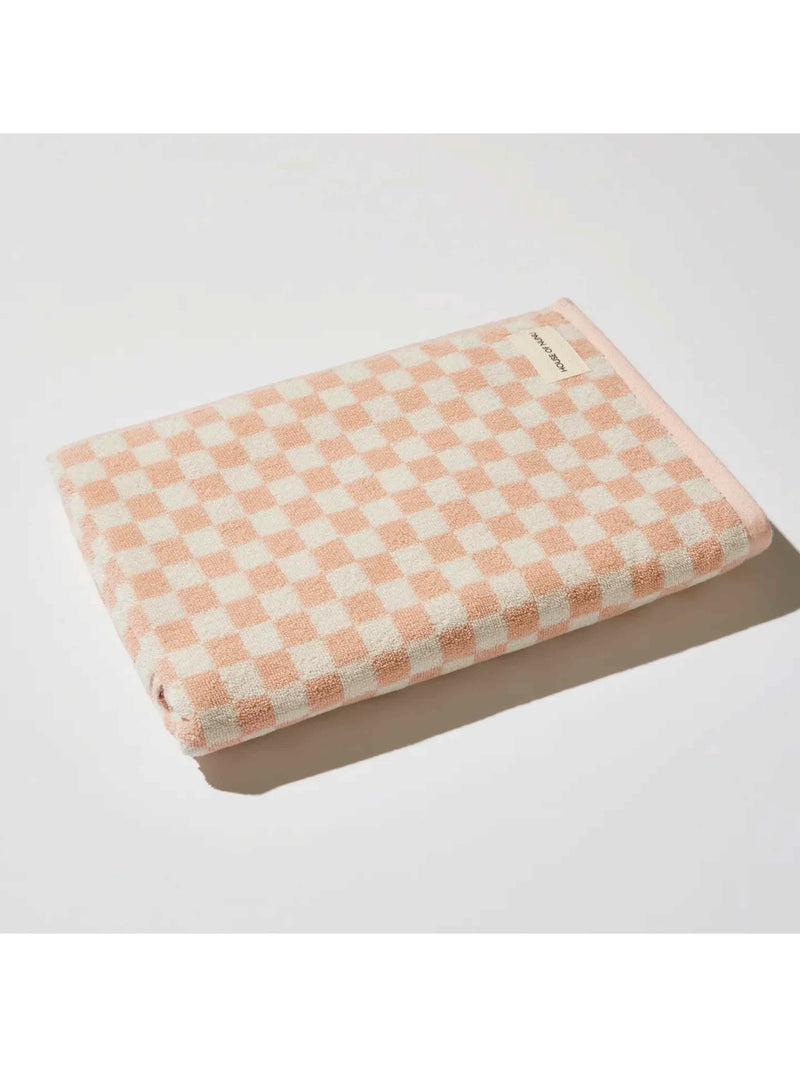 Bath Towel in Pink Check