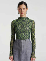 MESH LS ROUCHED SKIVVY - VIPER