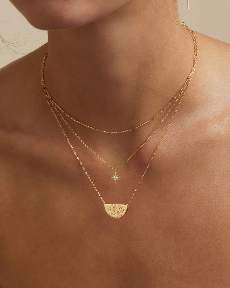 18k Gold Vermeil Lotus Short Necklace