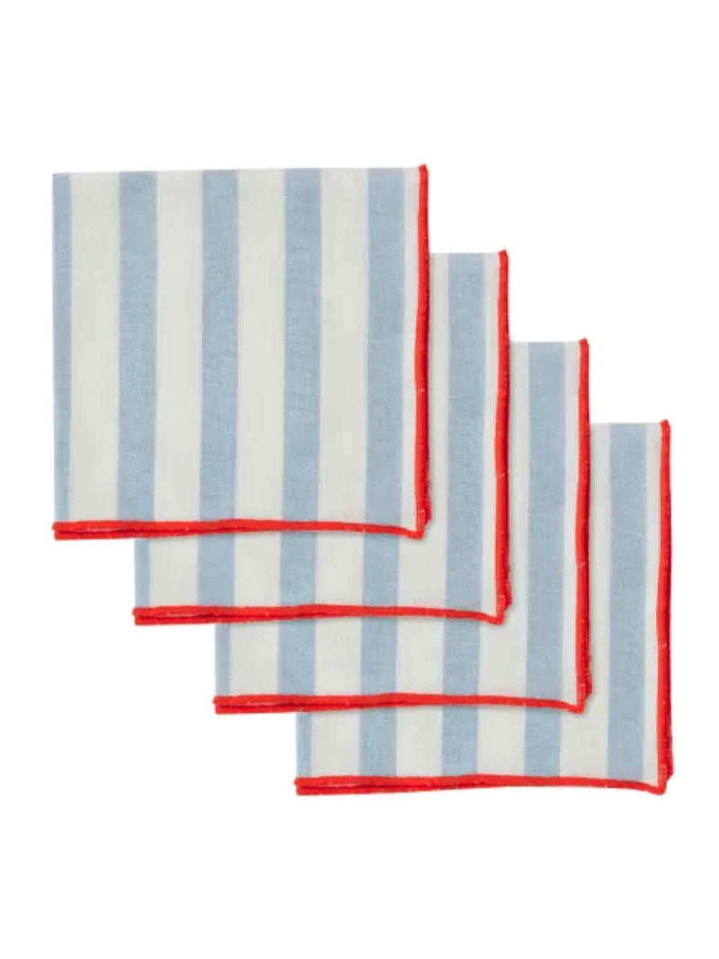 Luna S/4 Cotton Napkins Sky/ Red