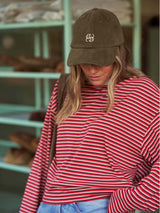 Pip Everyday Cap - washed olive/ecru monogram