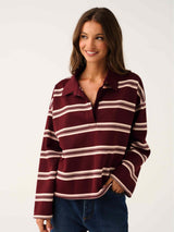 Freddie Rugby Top - Burgundy Stripe