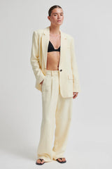 Lino Classic Trousers - Alabaster Gleam