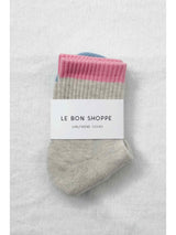 Color Block Girlfriend Socks - Grey Pink