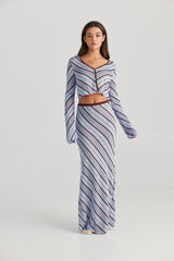 Molly Knit Skirt - Blue Stripe