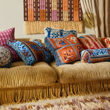 Mira Embroidered Cushion - Cinnamon