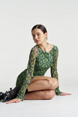 HIBERNATE A-LINE MINI DRESS - VIPER