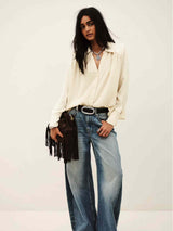 WILNA shirt with shoulder pads