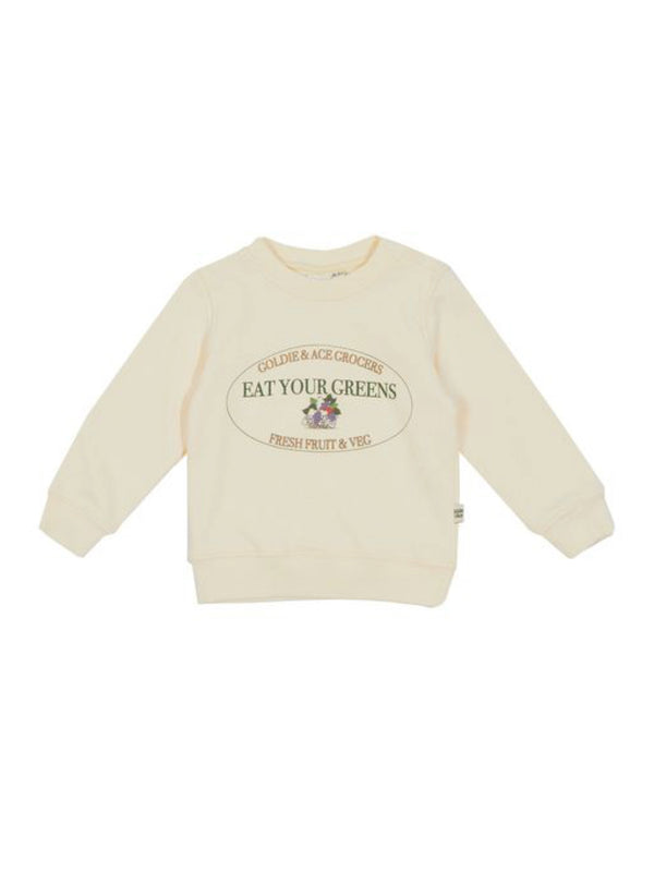 GOLDIE EAT YOUR GREENS SWEATER - ANTIQUE WHITE