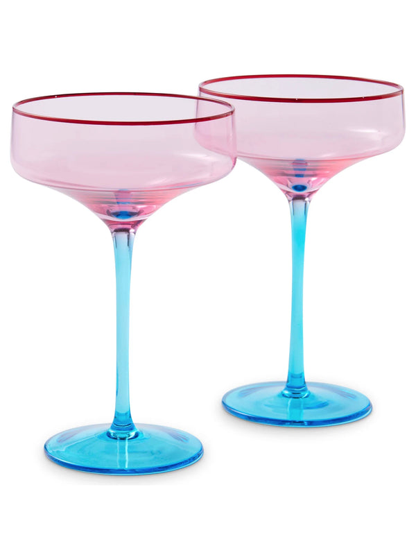 ROSE WITH A TWIST COUPE GLASS 2P SET
