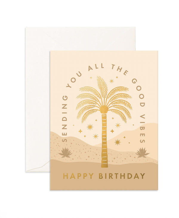 Birthday Vibes Palm Greeting Card
