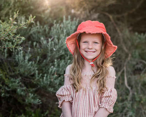 Watermelon Frayed Bucket Hat