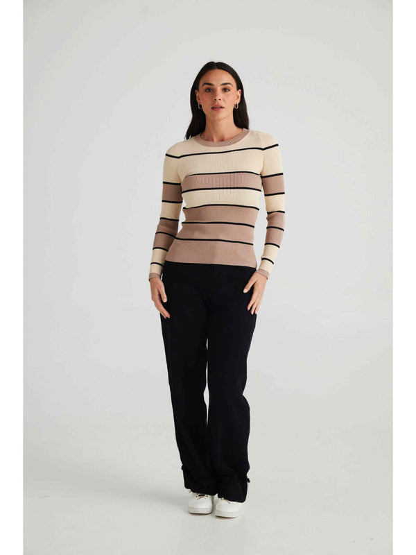 Unley Knit Top - Taupe