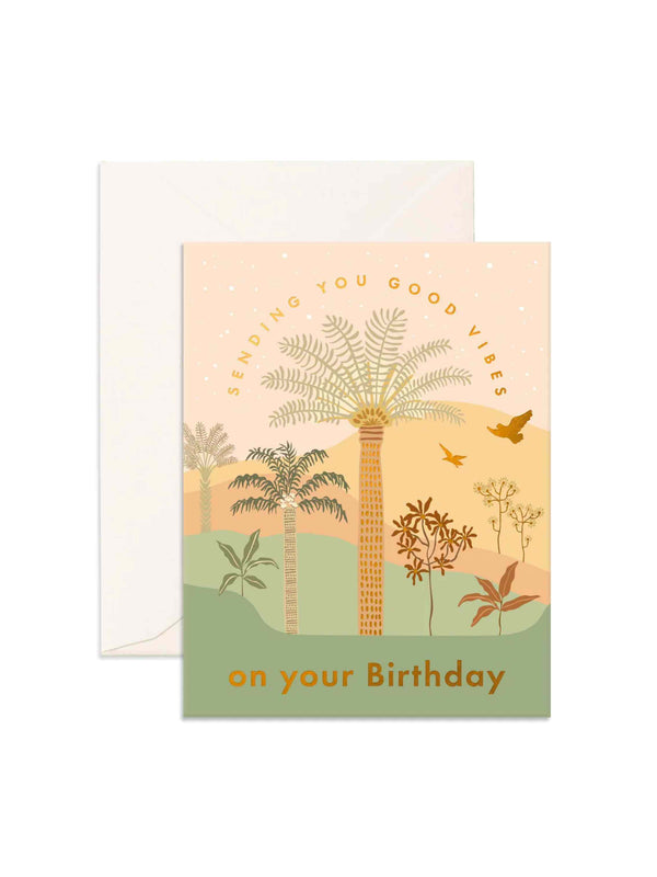 Birthday Jungle Palms Greeting Card