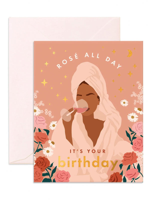 Rosé All Day Greeting Card