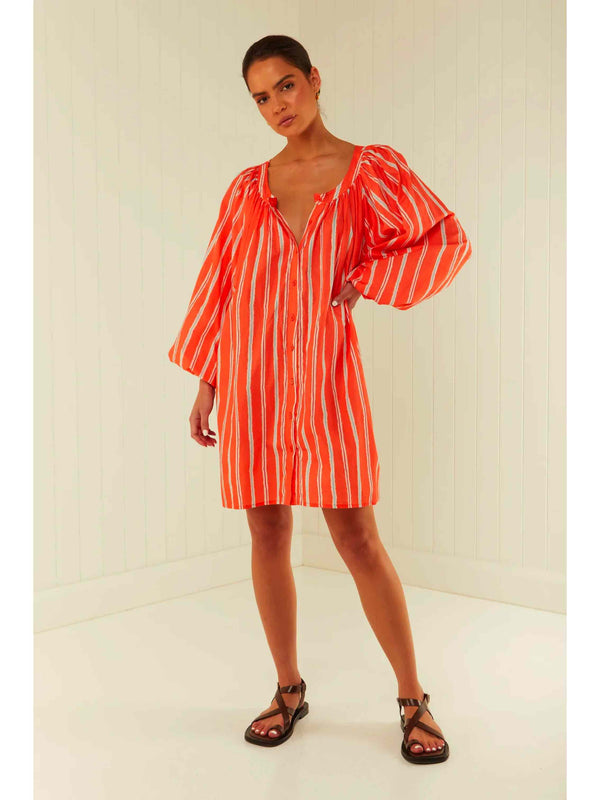 SARDINIA DRESS - ORANGE STRIPE